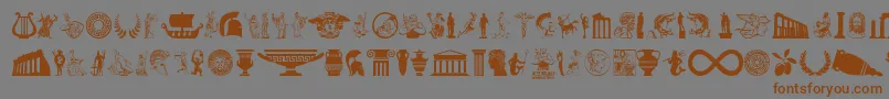 GreekMythology Font – Brown Fonts on Gray Background