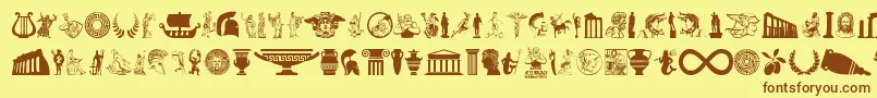 GreekMythology Font – Brown Fonts on Yellow Background