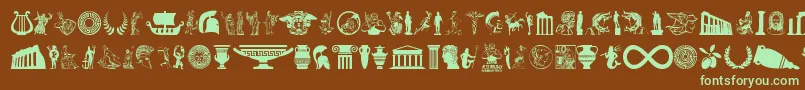 GreekMythology Font – Green Fonts on Brown Background