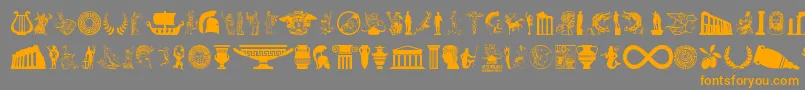 Шрифт GreekMythology – оранжевые шрифты на сером фоне