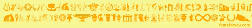 En savoir plus sur la police GreekMythology Police GreekMythology – polices orange sur fond jaune