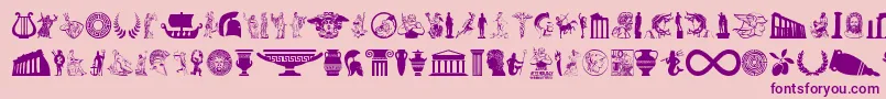 GreekMythology Font – Purple Fonts on Pink Background