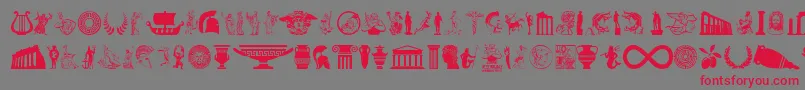 GreekMythology Font – Red Fonts on Gray Background