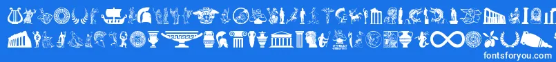 GreekMythology Font – White Fonts on Blue Background