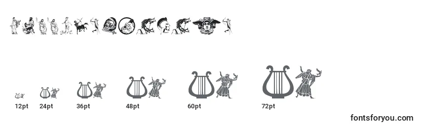 Размеры шрифта GreekMythology