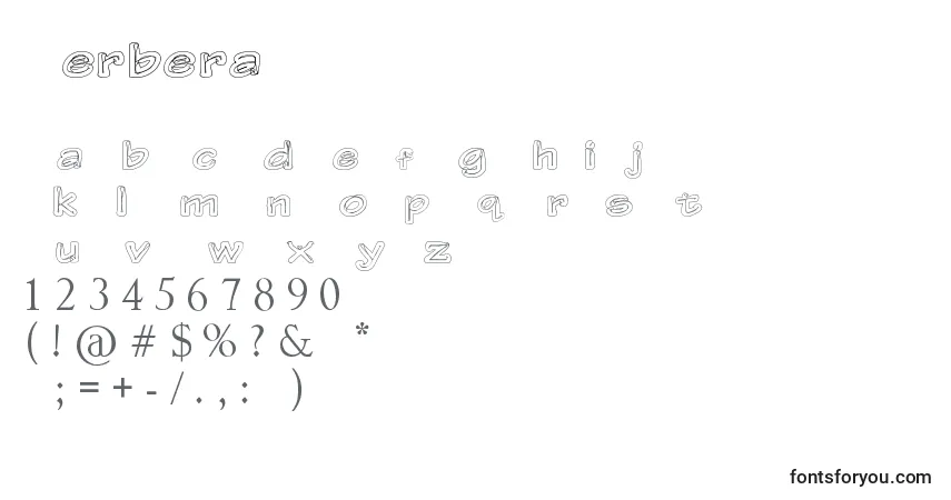 Czcionka Gerbera – alfabet, cyfry, specjalne znaki