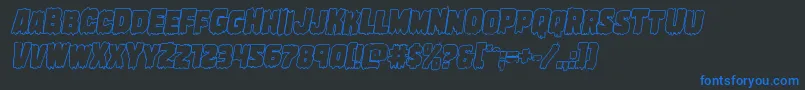 Marshthingoutital Font – Blue Fonts on Black Background