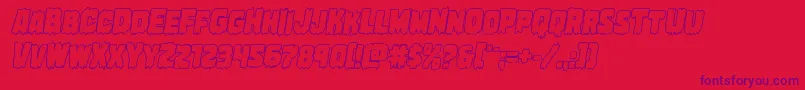 Marshthingoutital-Schriftart – Violette Schriften auf rotem Hintergrund