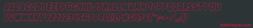 Marshthingoutital-Schriftart – Rote Schriften auf schwarzem Hintergrund