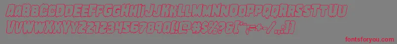 Marshthingoutital-Schriftart – Rote Schriften auf grauem Hintergrund