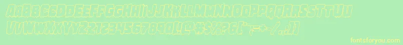 Marshthingoutital Font – Yellow Fonts on Green Background