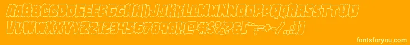 Marshthingoutital-Schriftart – Gelbe Schriften auf orangefarbenem Hintergrund