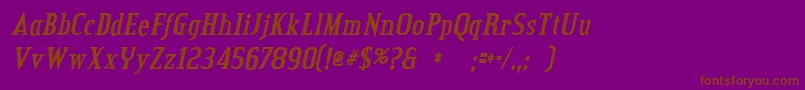 Creditvalleybolditalic Font – Brown Fonts on Purple Background