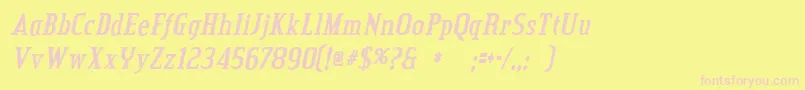 Creditvalleybolditalic-fontti – vaaleanpunaiset fontit keltaisella taustalla