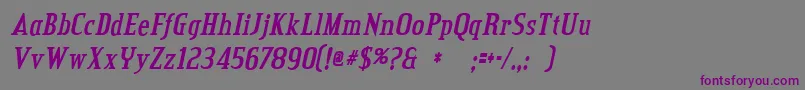 Creditvalleybolditalic Font – Purple Fonts on Gray Background