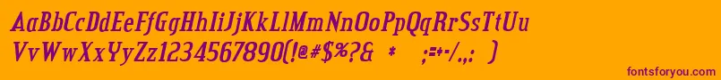 Creditvalleybolditalic Font – Purple Fonts on Orange Background