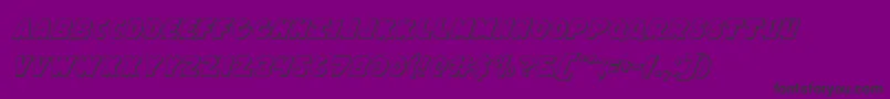 Flyingleatherv23D Font – Black Fonts on Purple Background