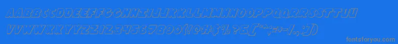 Flyingleatherv23D Font – Gray Fonts on Blue Background