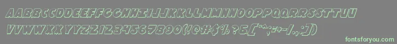 Flyingleatherv23D Font – Green Fonts on Gray Background