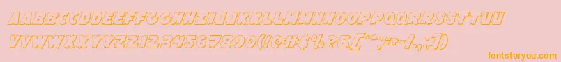 Flyingleatherv23D Font – Orange Fonts on Pink Background
