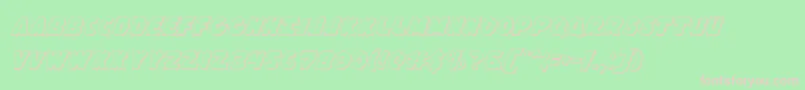 Flyingleatherv23D Font – Pink Fonts on Green Background