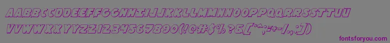 Flyingleatherv23D Font – Purple Fonts on Gray Background