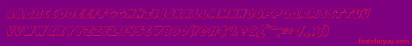 Flyingleatherv23D Font – Red Fonts on Purple Background