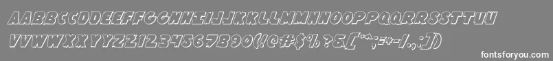 Flyingleatherv23D Font – White Fonts on Gray Background