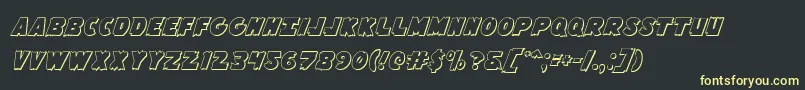 Flyingleatherv23D Font – Yellow Fonts on Black Background