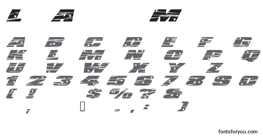 Schriftart LhfActionMovie – Alphabet, Zahlen, spezielle Symbole