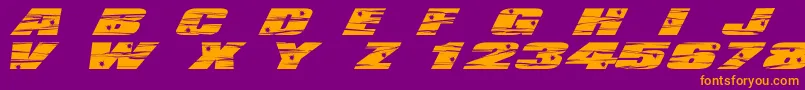 LhfActionMovie Font – Orange Fonts on Purple Background