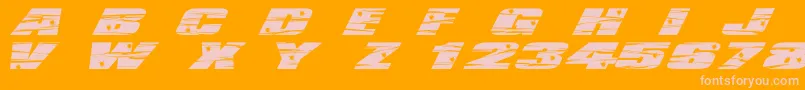 LhfActionMovie-fontti – vaaleanpunaiset fontit oranssilla taustalla