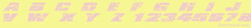 LhfActionMovie-fontti – vaaleanpunaiset fontit keltaisella taustalla