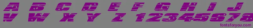 フォントLhfActionMovie – 紫色のフォント、灰色の背景