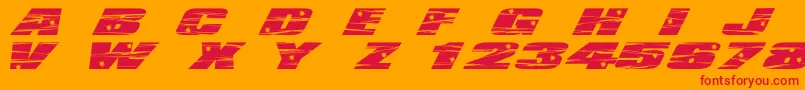 LhfActionMovie-Schriftart – Rote Schriften auf orangefarbenem Hintergrund