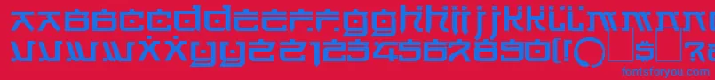 Dsjapancyr Font – Blue Fonts on Red Background