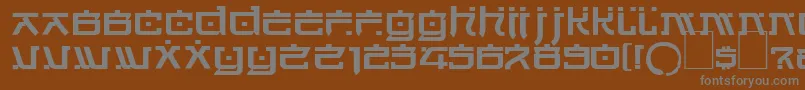 フォントDsjapancyr – 茶色の背景に灰色の文字