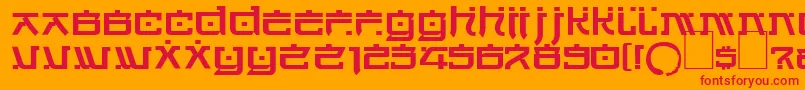 Dsjapancyr Font – Red Fonts on Orange Background