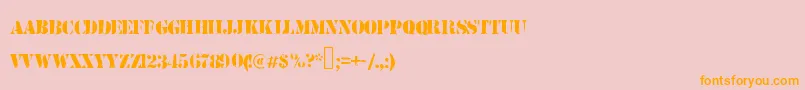 Armystamp Font – Orange Fonts on Pink Background