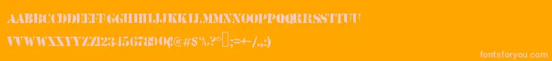 Armystamp-fontti – vaaleanpunaiset fontit oranssilla taustalla