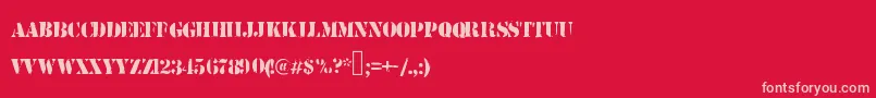 Armystamp Font – Pink Fonts on Red Background