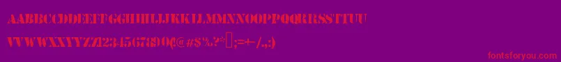 Armystamp Font – Red Fonts on Purple Background