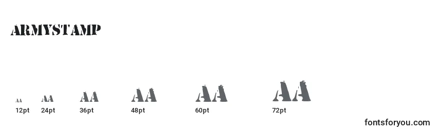 Armystamp Font Sizes