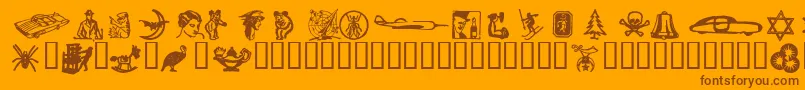 Шрифт DingiesHeavy – коричневые шрифты на оранжевом фоне