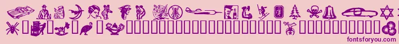 フォントDingiesHeavy – ピンクの背景に紫のフォント