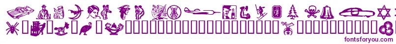 フォントDingiesHeavy – 白い背景に紫のフォント