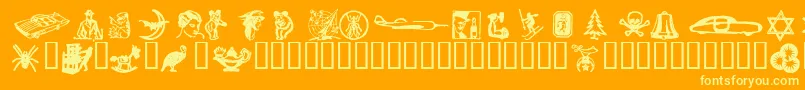 フォントDingiesHeavy – オレンジの背景に黄色の文字
