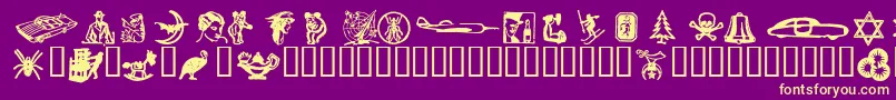 DingiesHeavy Font – Yellow Fonts on Purple Background