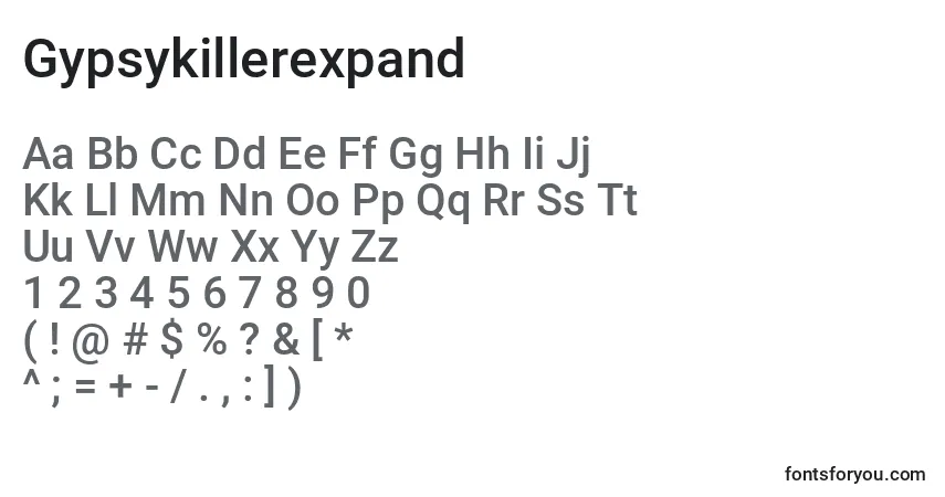 Gypsykillerexpand Font – alphabet, numbers, special characters