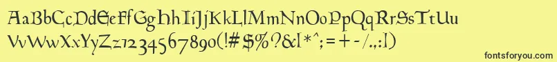 Milwich Font – Black Fonts on Yellow Background